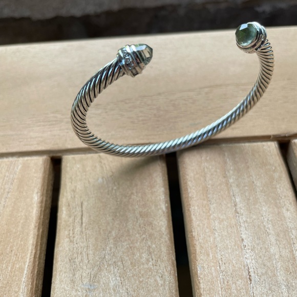 David Yurman Silver Bracelet with Green Accents - Picture 10 of 10